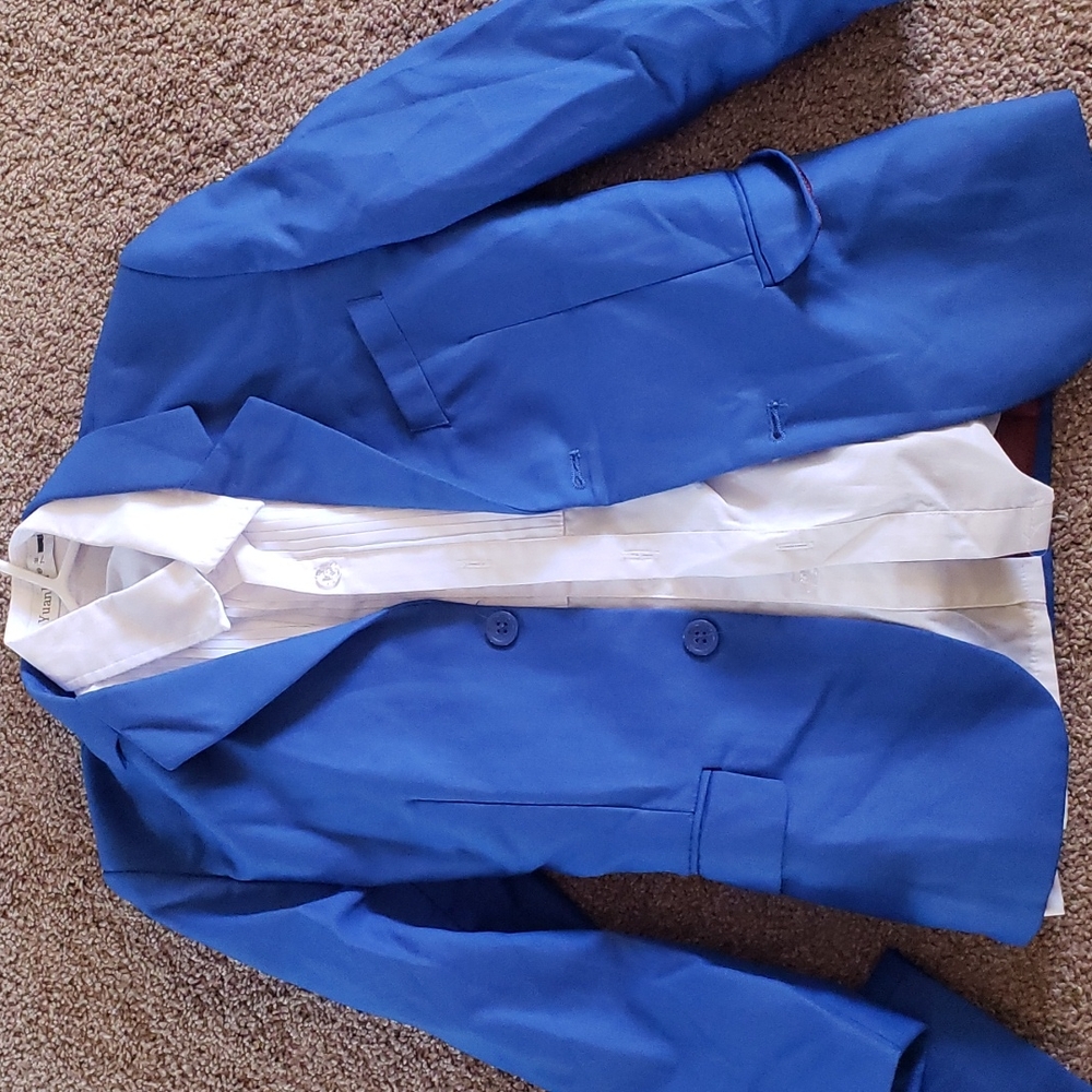 Blue Blazer, Blue Pants, White Button Down Shirt